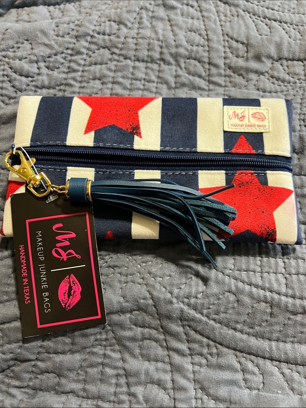 Makeup Junkie Mini Bags Stars & Stripes Tassel Clutch